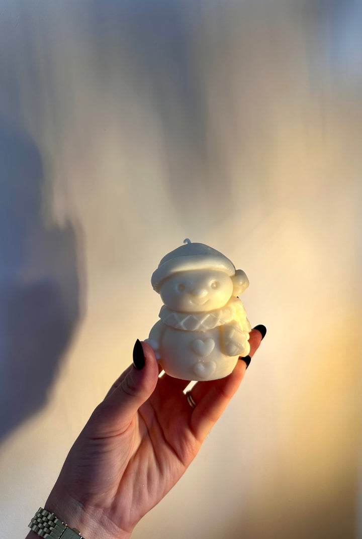 La bougie bonhomme de neige