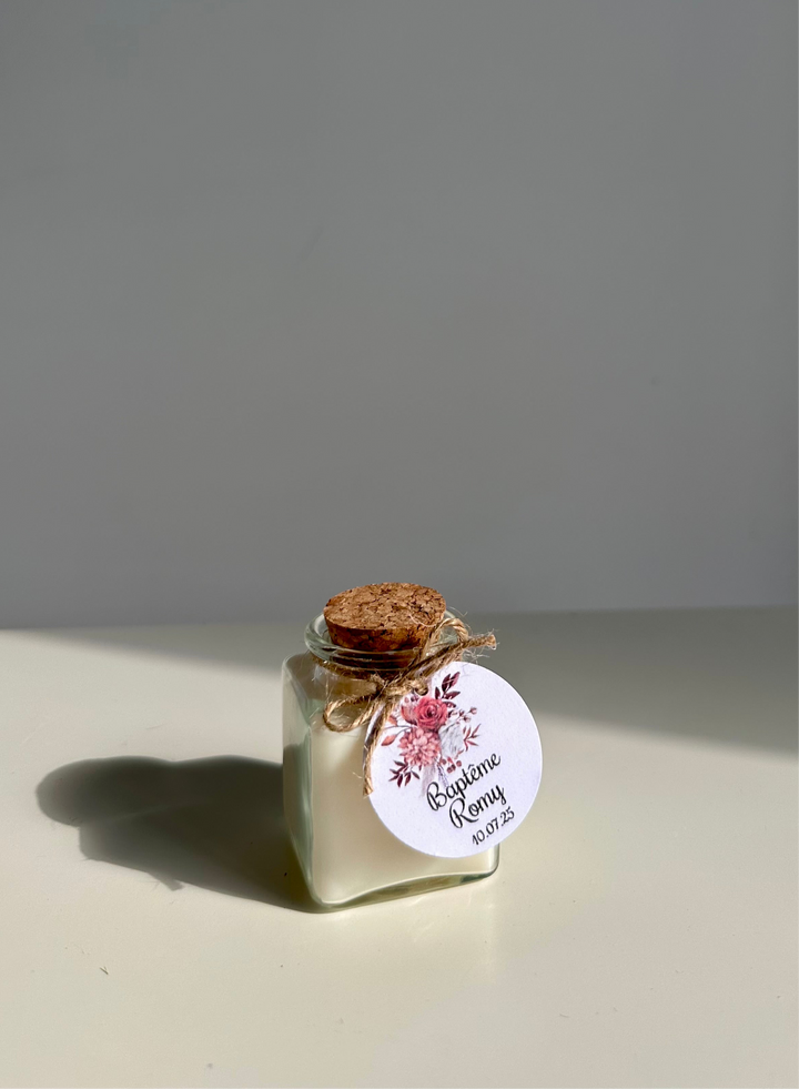 Bougie en pot avec bouchon en liège