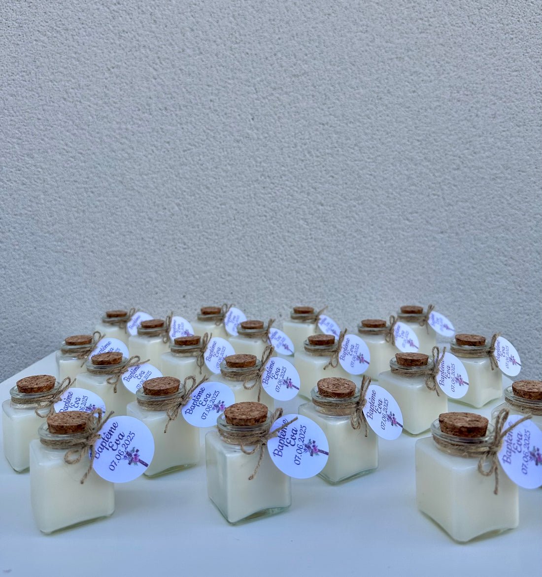 Bougie en pot avec bouchon en liège