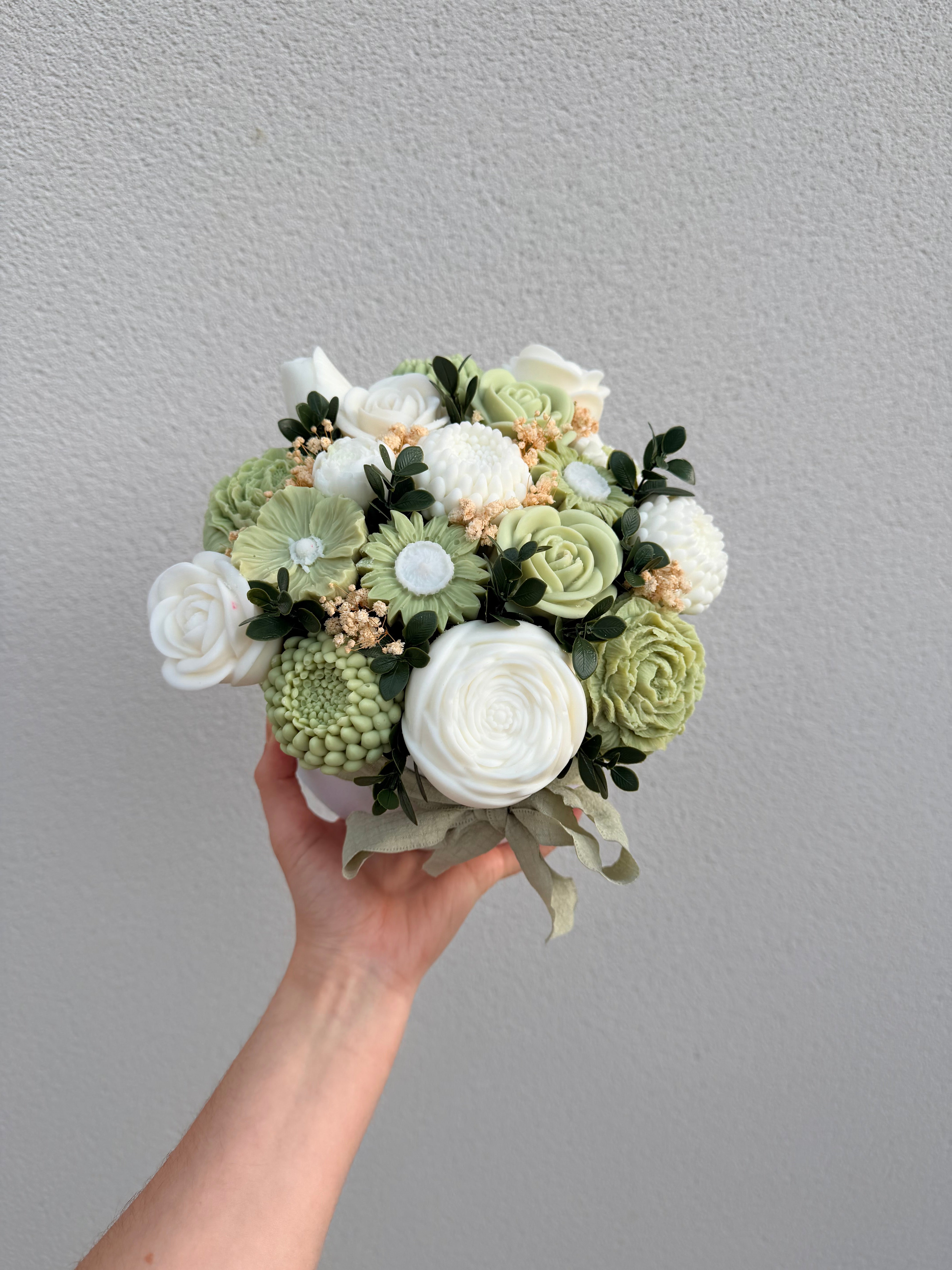 Bouquet XL en cire – pièce décorative artisanale