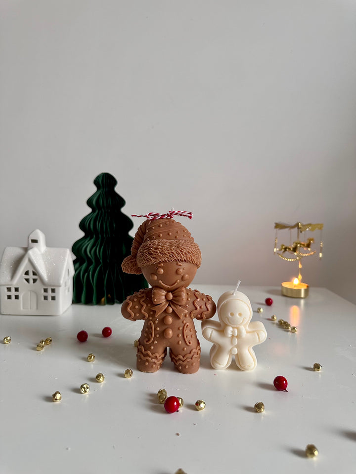 Lot de deux bougies bonhommes pain d’épice