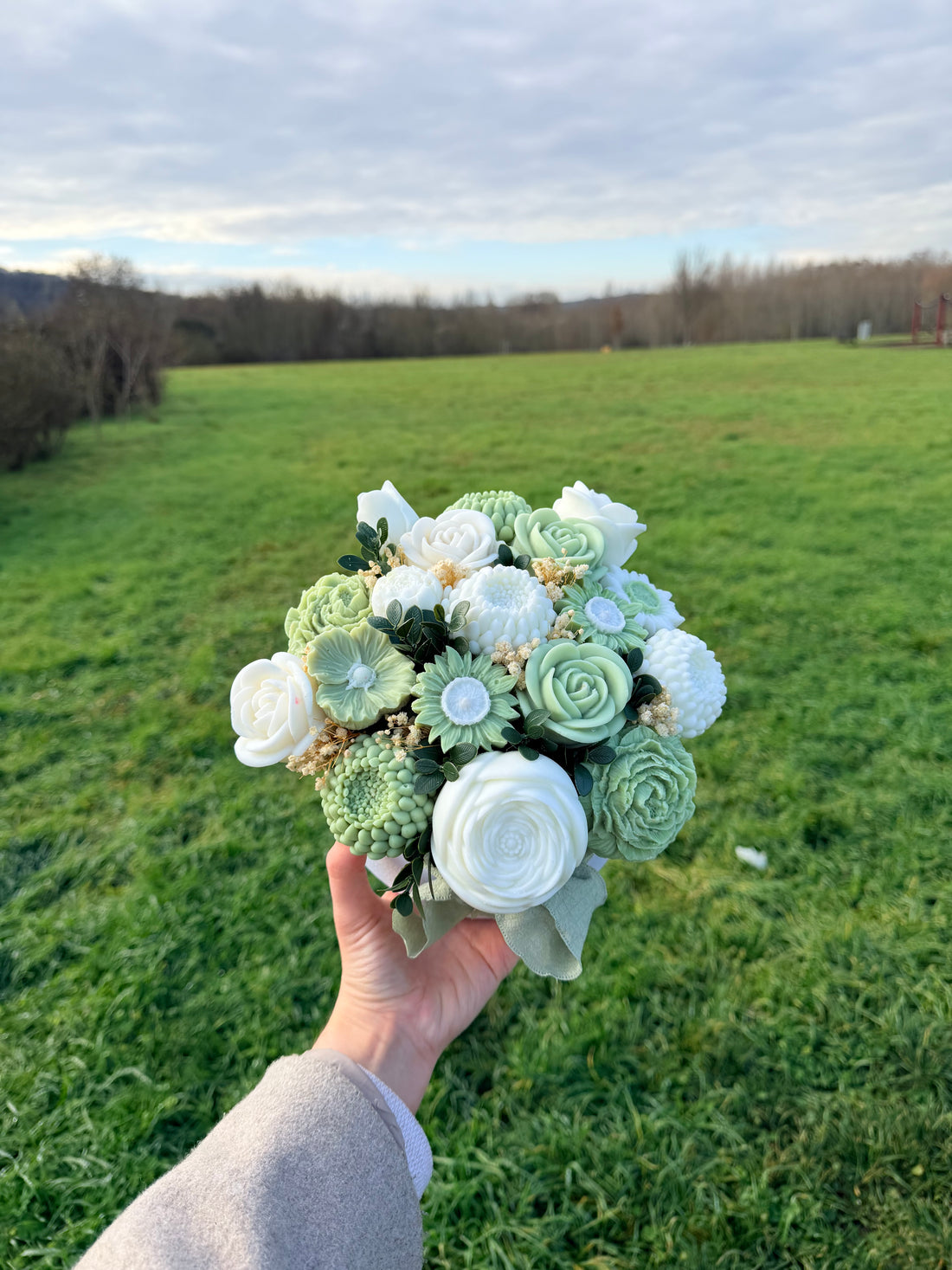Bouquet XL en cire – pièce décorative artisanale