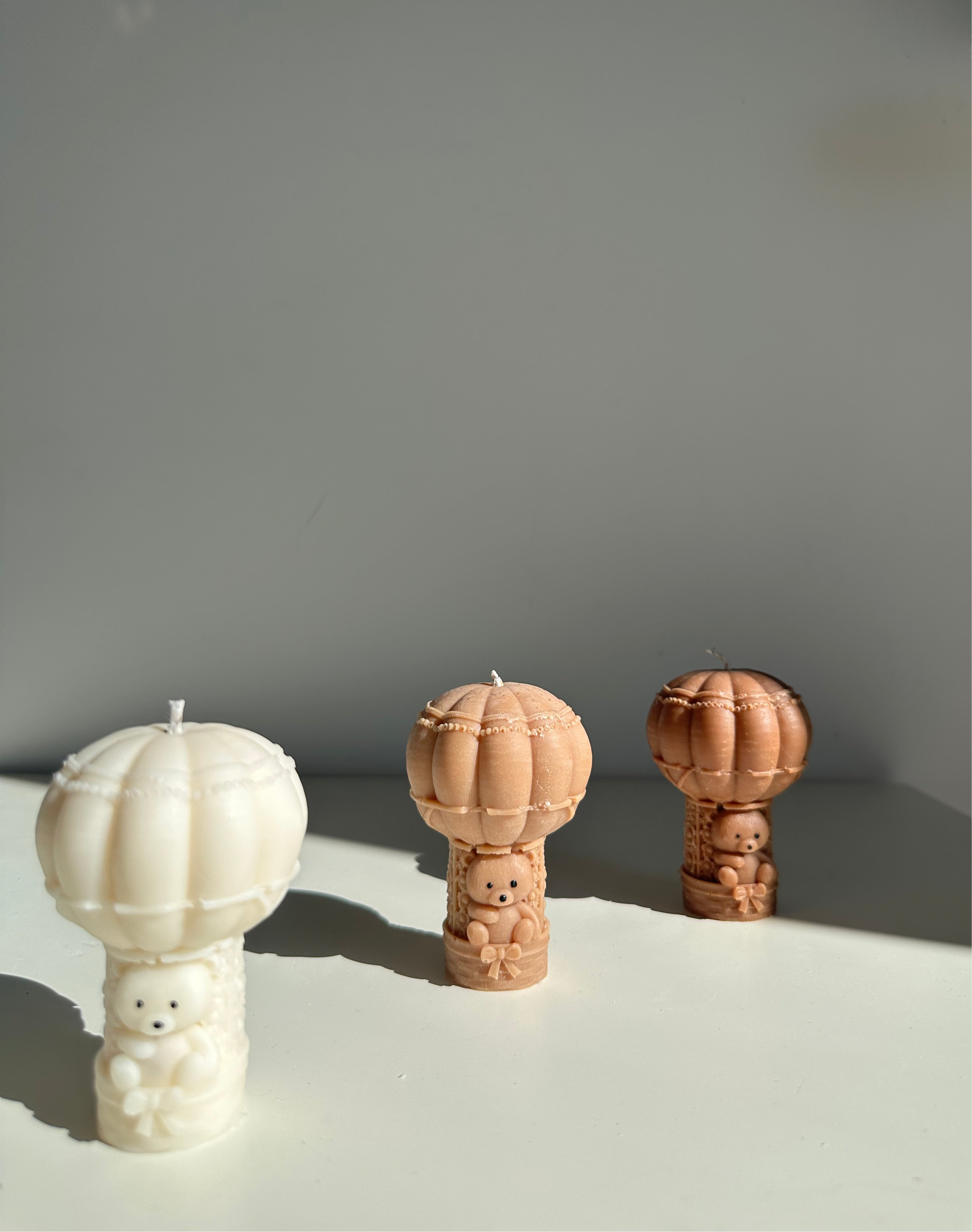 Bougie ourson montgolfière