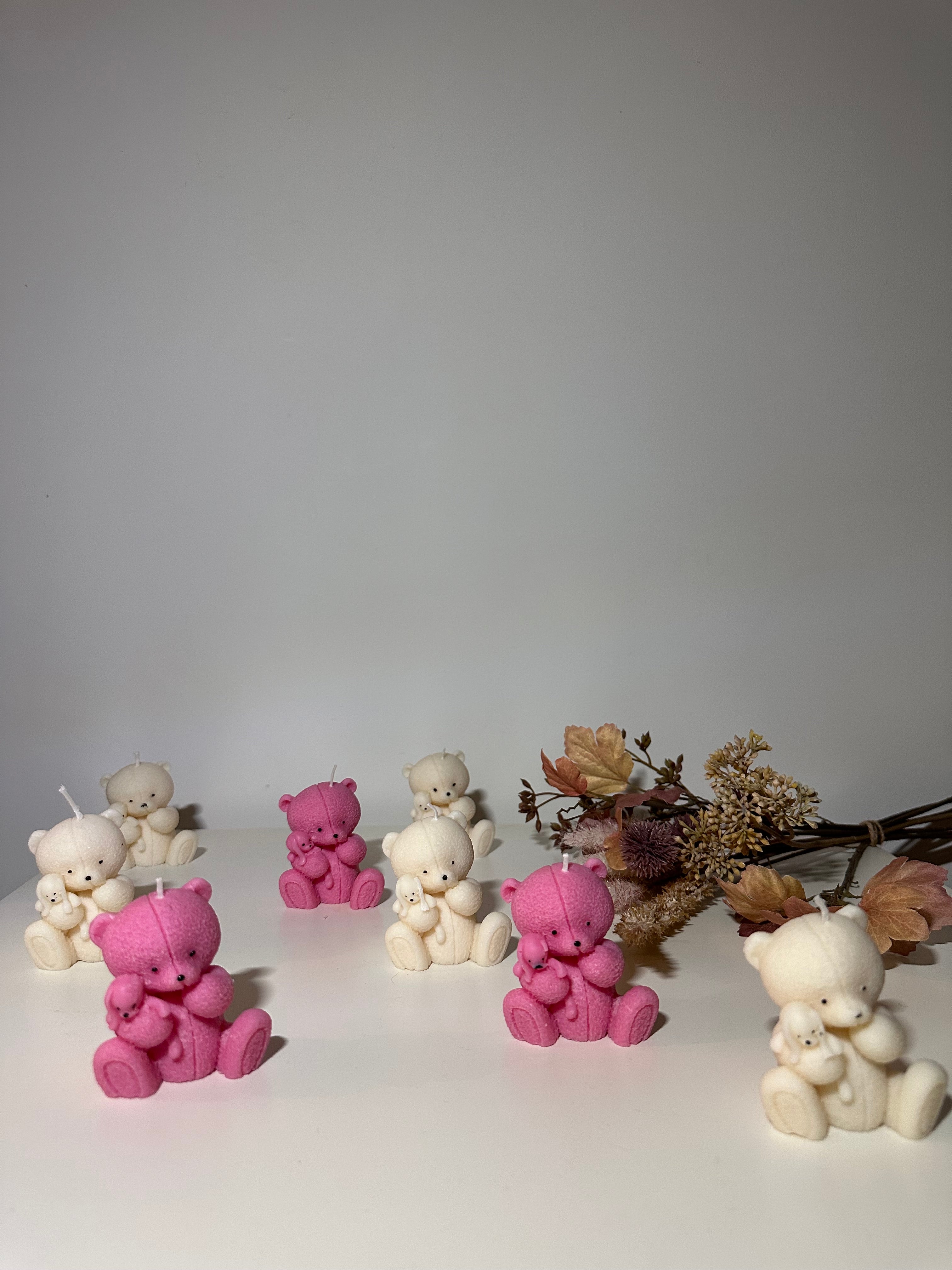 La bougie ourson et son doudou