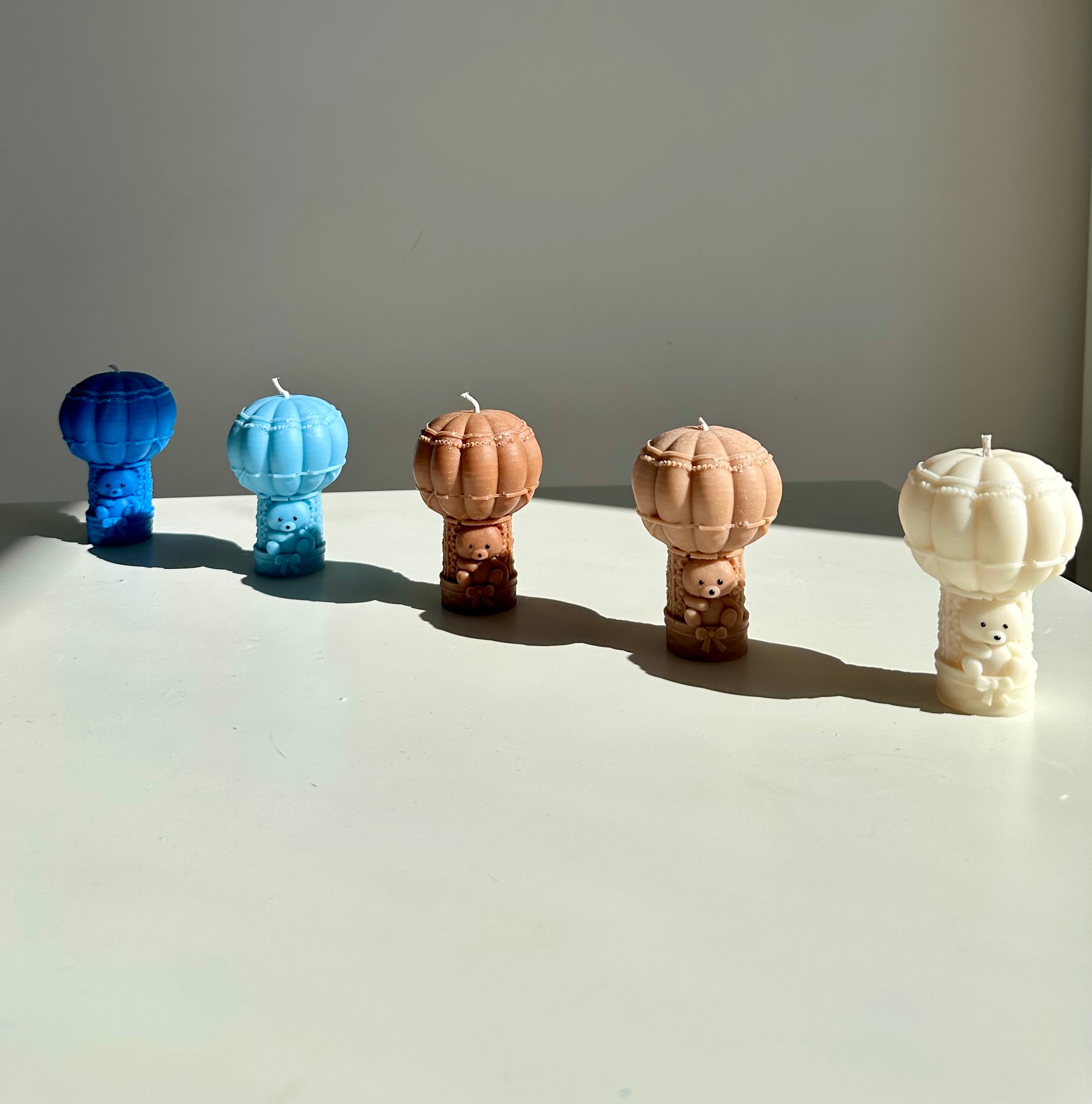 Bougie ourson montgolfière