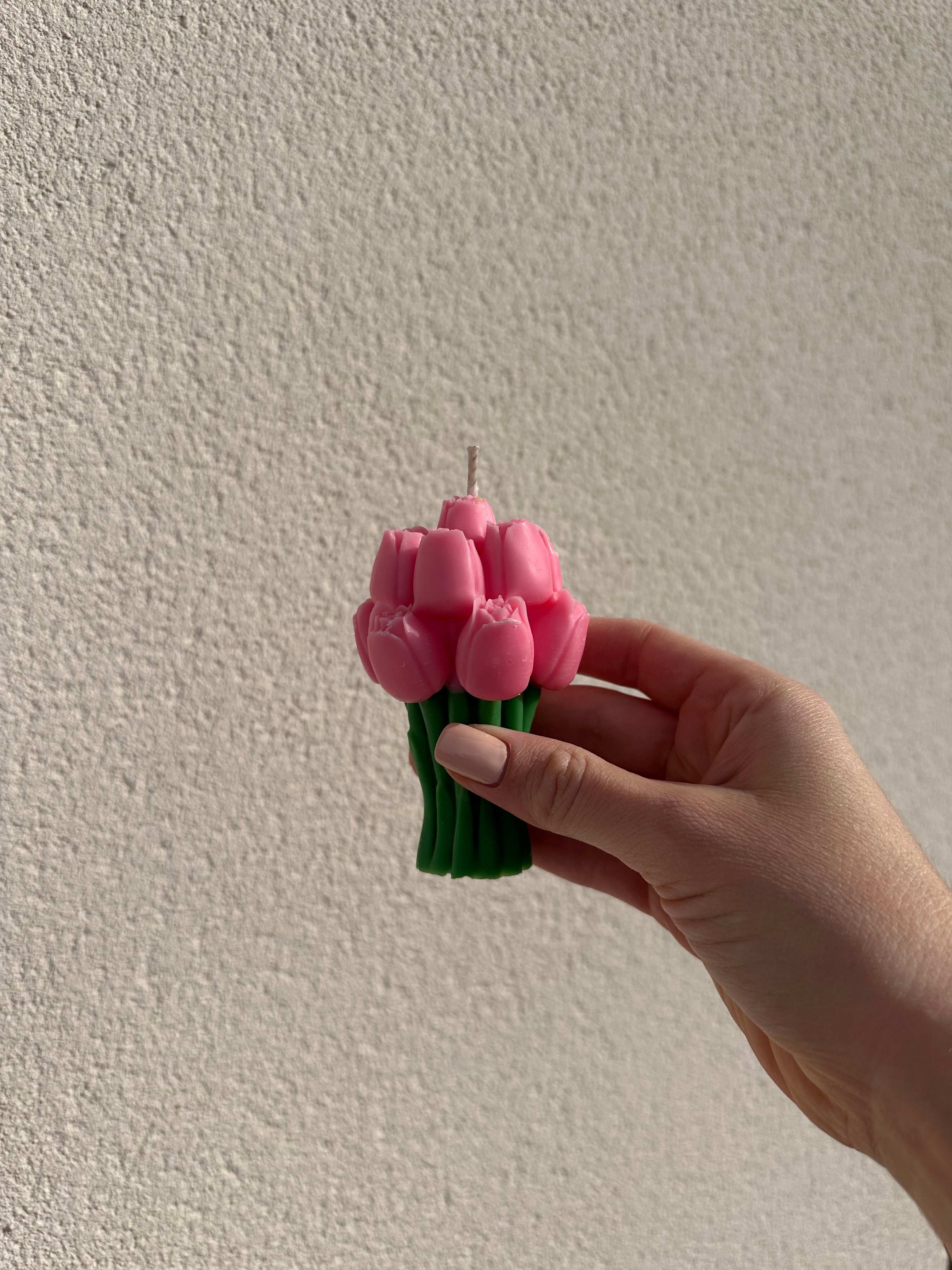 La bougie bouquet de tulipes